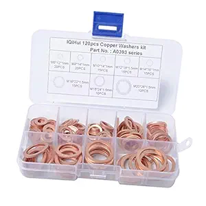Cage 120 Pieces 8 Sizes Copper Washers Flat Ring Sump Plug Oil Seal Gasket Fittings