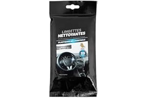 TURBOCAR - Lingettes Nettoyantes Pour Les Plastiques Intérieurs - Sachet Refermable - 25 Lingettes - Parfum Vanille - Pratiques et Portables