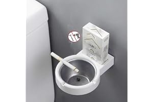 BEITESI Posacenere a parete per esterni, posacenere a parete per bagno, posacenere per ufficio, posacenere per auto/posacenere per bagno (white-A-1pack)