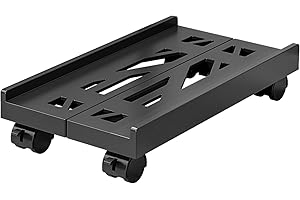 HOUSLUX PC ständer, PC halterung, PC halterung unter schreibtisch, Computer Desktop Ständer, Universal verstellbare mit Rollen (Schwarz)