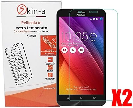 [x2 Pack] skin-a ® Tempered Glass Protective Film for Asus Zenfone 2 ze550ml/ze551ml 5.5 "