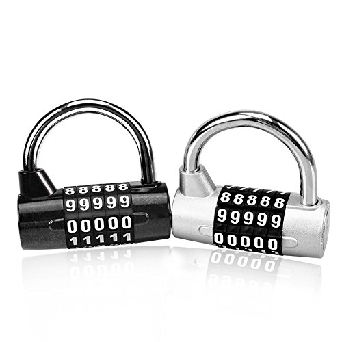 Combinazione Padlock Astarye 2 Pack con Quadrante Liscio a 5 Cifre Resettable Anti Rust Padlock Set per Scuola, Outdoor, Travel Luggage, Valigia Toolbox, Palestra e Armadietto Sportivo