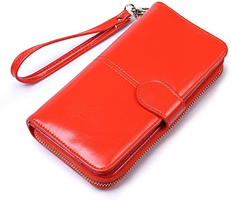 New Ladies Hand Wallet Long Version Personality Folding Zipper Multi-function Wallet Bag (Orange)