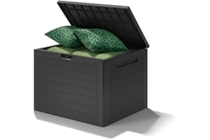 CASARIA® Lille Waterproof Garden Outdoor Storage Box 190L | Plastic Storage Box with Lid | Parcel Box, Tool Box, Shoe Storage | Outdoor Toy Storage, Cushion, Garden Furniture Chest | Anthracite