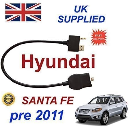 Hyundai Santa Fe FULLY INTEGRATED For Apple iPhone 5 5c 5s 6 6s 6 Plus 6s Plus Audio Cable for Model Year 2009-2011 by cablesnthings