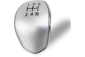 Juttzzei Ford Auto Schaltknauf Abdeckung, 5-Gang Schalthebel Abdeckung für Fiesta Focus C-Max S-Max Galaxy Kuga, Fiesta Ersatz Schaltknauf kopf, ABS Kunststoff Focus Schaltknauf Kappe Abdeckung-Silber