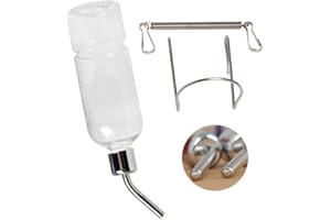 BULZEU Hängende Haustiere ​Wasserflaschen Kaubeständige mit Drahthalter zum Aufhängen für Hamster Meerschweinchen Ratten Kaninchen Nymphensittiche Wellensittiche Papageien Vögel, 360ml Nagertrinkflasche