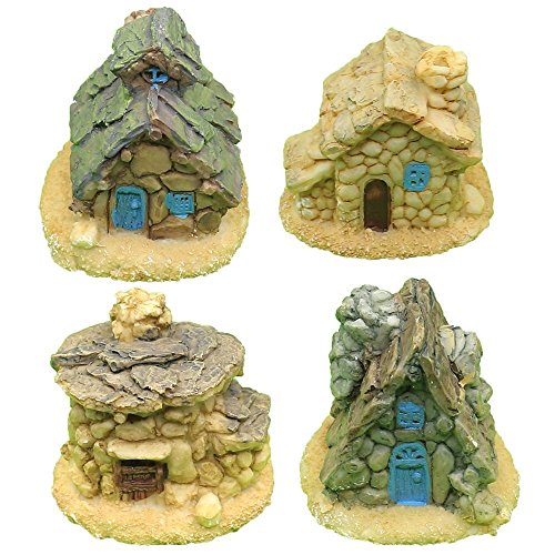 Ailiebhaus 4xFairy Garden fee Garten Miniature Steinhaus Garten Dekoration - 6