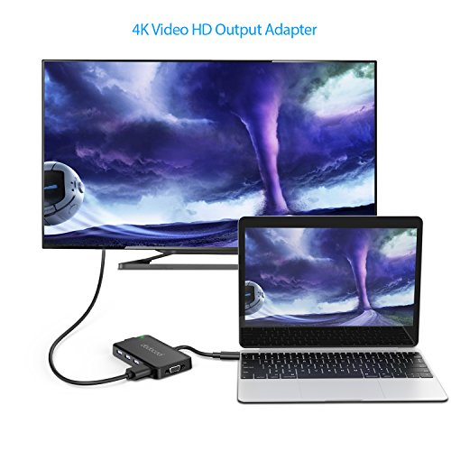 dodocool 7-in-1 USB-C Hub mit Typ-C Stromversorgung 4K Video HD / VGA Ausgang Port Gigabit Ethernet Adapter und 3 SuperSpeed USB 3.0 Anschlüsse für MacBook / MacBook Pro / Google Chromebook Pixel - 7