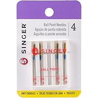 Cantante bola agujas de máquina de punto, Size 14/90 4/Pkg, Size 90/14, 4-Pack