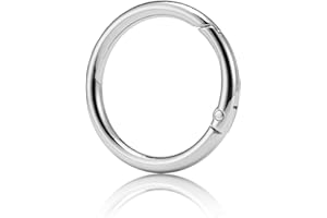QIUTIMIY 15 Stück Rund Karabinerring O-Ring,Metall Runde Federspaltringe für Handtaschen, Schlüsselanhängern, Schnallen, Taschen, Geldbörsen(Silber,25mm)