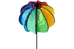 CIM Kugel Windspiel - Satorn 35 Rainbow - UV-beständig und wetterfest - Kugel: Ø35cm, Gesamthöhe: 115cm - inkl. Standstab und Bodendübel