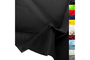 TOLKO 50cm Baumwollstoff Meterware uni | Popeline Stoff aus ÖkoTex Baumwolle in leuchtenden Farben | Kleiderstoff Dekostoff Vorhangstoff Bezugsstoff Patchwork Kinder Stoffe zum Nähen (Schwarz)