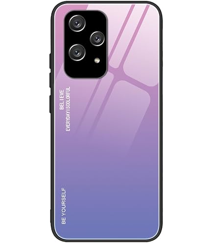 SEAHAI Handyhülle Für Honor 200 5G – Ultradünnes Glas + TPU-Rahmen, Stoßfest, Farbverlauf Pink-blau, Mit Kabellosem Laden