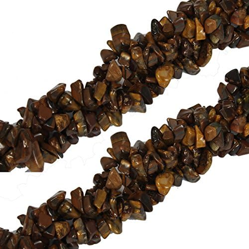 Semi Precious Tigers Eye gemstone Chips - 2 Strings
