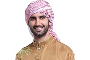 AYIDBE Écharpe Shemagh Arabe pour Homme Foulard Kaffiyeh du Moyen-Orient Classique Turban Hijab Musulman avec Bandeau Confortable Châle du Désert Bandana Couvre-chef Saoudien Respirant