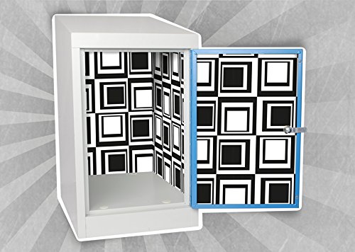 Spind-Tapete „Black Check“ im 3D Retro-Design // Ein tolles Geschenk für Jungen und Mädchen // Farbe schwarz / weiß - 2