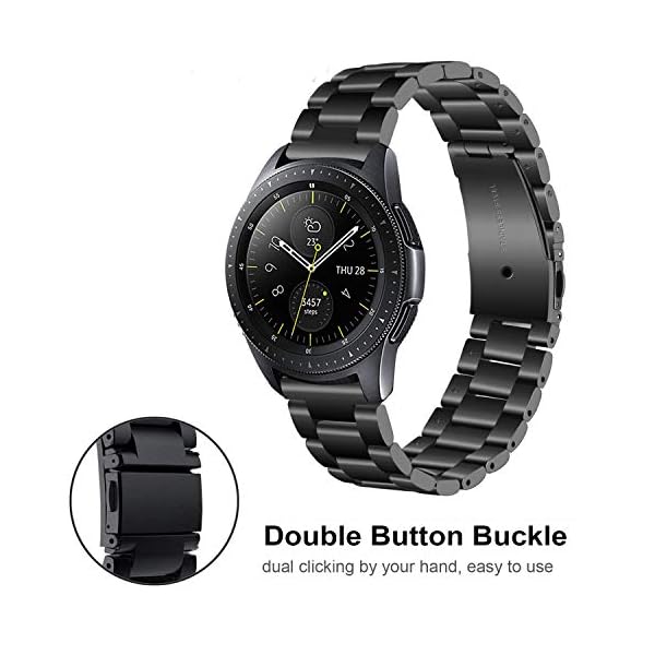 TRUMiRR para Samsung Galaxy Watch 42mm Band, 20mm Correa de Reloj de Pulsera de Metal con Correa de Acero Inoxidable sólido para Galaxy Watch 42mm R810 R815 / Gear Sport/Gear S2 Classic R732 R735 - Imagen 3