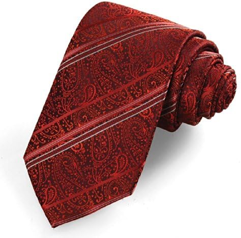 Classic Striped Reddish brown Men's Tie Necktie Wedding Holiday Gift