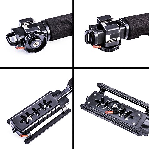 Zeadio Stabilizzatore portatile + Adattatore girevole 360 gradi + Supporto universale di smartphone, per iPhone Sumsung Sony LG Huawei Motorola Cellulare