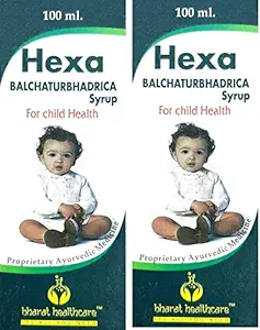 Hexa Balchaturbhadrika syrup for Child Health Care | Balchaturbhadra syrup | Immunity booster for kids |multivitamin for kids | Pack of 2 x 100 = 200 ml