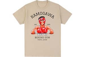 OUHZNUX Hajime No Ippo KBG Camiseta de algodón, Moda Pareja Suelta Casual Confort Manga Corta Jersey, Street Hip Hop Unisex Sports Top (XS-3XL)