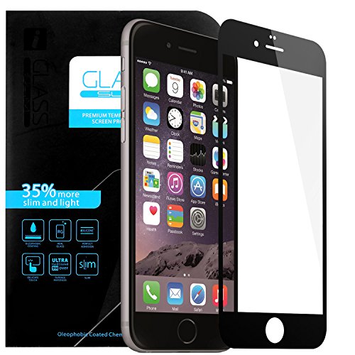 iPhone 6S Glasfolie, EnGive Vollglasfolie iPhone 6S Schutzglas Echtglasfolie Displayschutzfolie Panzerglas (iPhone 6s, Schwarz) - 2