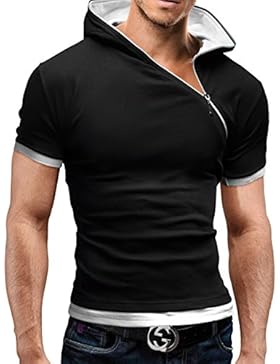 MERISH Kurzarm Hoodie Reißverschluss Shirt Sleeve Trainingsshirt 70