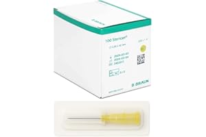 STERICAN 100x Präzisions-Nachfüllröhrchen 20G x 1 1/2" (0,90mm x 40mm, Farbcode: Gelb), mit Luer-Lock Anschluss, einzeln verpackt, für Technik, Labor, Hobby usw.