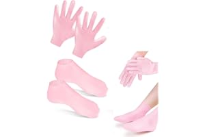 ELEGANCE-GO Calze e Guanti Idratanti,Calzini Idratanti per Piedi Calze Idratanti in Silicone Calzini Idratanti Elastici per Donne Piedi Screpolati Asciutti Cura del Piede