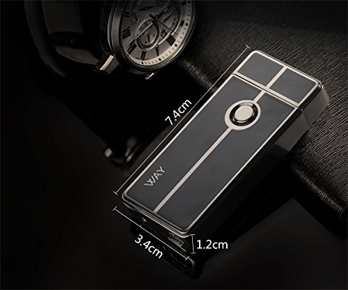 Elektronisches Lichtbogen Feuerzeug X, VVAY Double Arc Lighter, Elektro Feuerzeug Usb , Zigarette Feuerzeug (schwarz) - 3