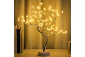 DEYAAH 20'' Fairy Light Spirit Christmas Tree,108 LED Warm White Light Starry Copper String Tree Lamp USB or Battery Operated Bedside Lamp, Tree Branch Lights Decor for Christmas Decoration