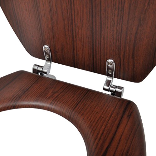 vidaXL WC Sitz Klodeckel Toilettensitz Toilettendeckel Toilette Deckel MDF Holz - 7