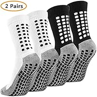 Emooqi Calzini Sportivi, Calzini Antiscivolo per l'Arrampicata su Roccia Football Tennis Running - Nero/Bianco- UK 5.5-11