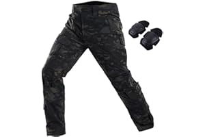 JOYASUS Pantalon Paintball BDU Pantalon Airsoft Pantalon Polyvalent avec genouillères