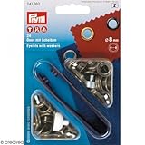 Großen Wert Prym Ösen Plus Unterlegscheiben, Metall, antik Messing, 8 mm, 24
