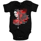 100% algodón Body bebé Game Of Thrones Juego de Tronos lista de Arya Stark - Negro, 6-12 meses