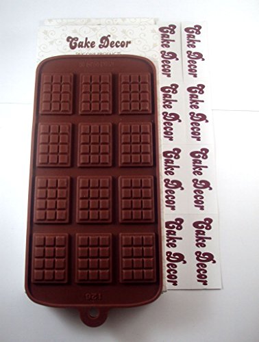 Buy Cake Decor Silicon 12 Cavity Thin Dairy Milk Brown Chocolate