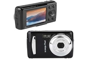 TOPIKY Mini Digital Camera, 720P HD 2.4" LCD Screen 4X Digital Zoom 2MP 30fps Video Camera Camcorder Support TF Card for Kids Children Gift(Black)