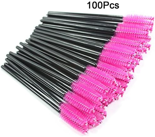 CleverLove 100Pack Eyelash Mascara Brushes Disposable Wands Applicator Makeup Tool Kits Rose by CleverLove