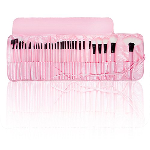 Keral 32 Stücke Make Up Pinsel set mac profi Kosmetik Make-up Pinsel mit Halter Tasche Pink - 3