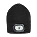 Produktbild True-Ying Wireless Bluetooth Headset Cap LED Light Strickmütze mit Kopfhörer Funktion, 40 m Ultra weit Beleuchtungsdistanz, Schwarz
