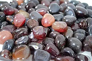 VANNEF Stone Polished Glossy Decortaive Onyx Pebbles Stones for Home Decor, Garden, Table Decoration and Vase Fillers (Ruby_1Kg)