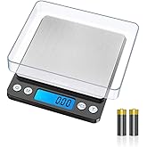 GRIFEMA Professional Digital Kitchen Scales (High Precision 0.01 g - 500 g) - Precision Scales with LCD Display and 2 Batteri