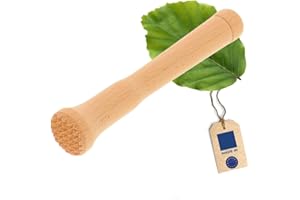 HOFMEISTER HOLZWAREN HOFMEISTER® Pilon à cocktail en bois 15 cm, pour caipirinha et boissons, écrase citrons & glaçons sans rayer les verres, face inférieure rugueuse, idéal pour petits verres, Made in EU.