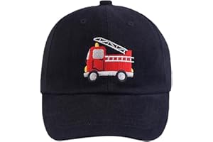LGWJHCY Baseball Cap, Fire Engines Baseball Cap, UV Protection Baseball Cap, Adjustable Baseball Cap, Cotton Baseball Cap, Summer Hat Boys Girls One Size 2-5 Years（Black）