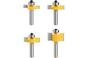 ALLESHELFER Fräser für Oberfräse Scheibennutfräser fräser für Oberfräse 8mm Schaft 4 Stück 3 mm,4 mm,5 mm,6 mm Mit Kugellagern Werkzeuge für Die Holzbearbeitung, BüNdigfräSer für Den Holzzuschnitt