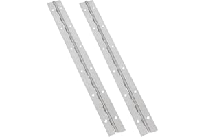 LOLYSIC 2 Stück Klavierscharnier 304 Edelstahl 300x30mm, Klavierband zum Schrauben 12 Zoll schweres durchgehendes Scharnier, 0,04 Zoll Dicke Befestigung faltbares durchgehendes Klavierscharnier