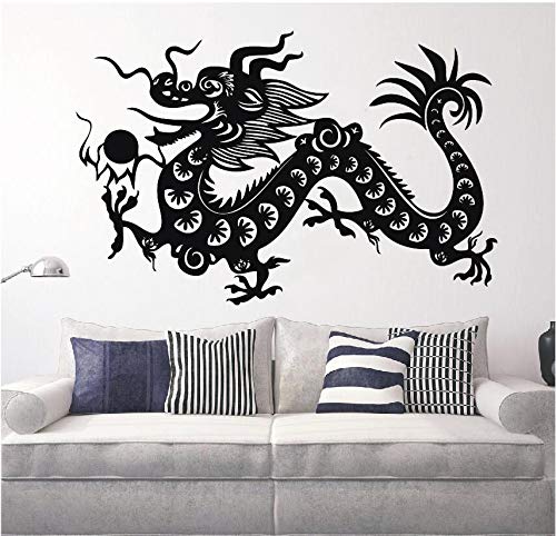 Preisvergleich Produktbild alicefen Vinyl Chinesischen Drachen Fantasie Maskottchen Symbol DIY Glück Drachen Wohnkultur Wandbild Carving Selbst Papier 57 * 87 cm