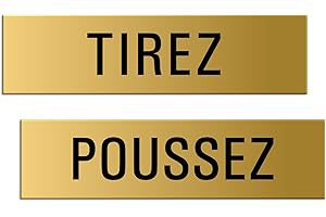 OFFORM DESIGN Plaques de Porte - Tirez Poussez | 160x40 mm Set de 2 Aluminium anodisé Aspect Or No.28016-M